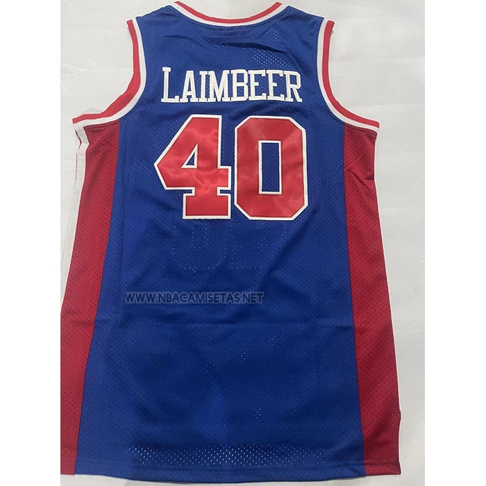 Camiseta Detroit Pistons Bill Laimbeer NO 40 Mitchell & Ness 1988-89 Azul